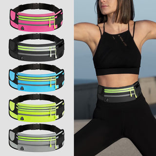 Double Zippers Waist Bags Waterproof Sports Running Fanny Pack - Phosgene