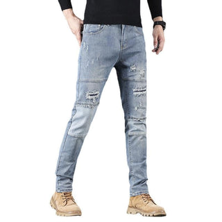 High-end Blue With Holes Jeans For Men Phosgene