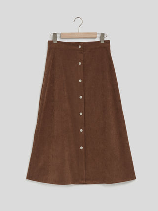 Corduroy Skirt Long Single-breasted High Waist Autumn And Winter Skirt - Phosgene