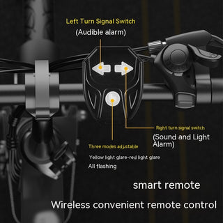 Bicycle USB Charging Wireless Remote Control Steering Taillight Detachable Night Riding Warning Cycling Fixture - Phosgene