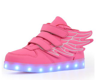 Children's shoes led light shoes children's wings light shoes usb charging colorful luminous shoes casual light shoes - Phosgene