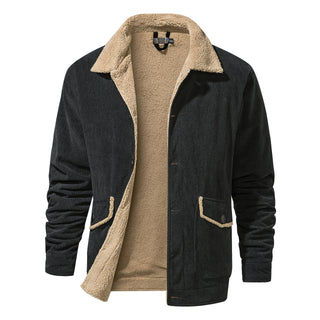 Men's Large Cashmere Thickened Jacket Casual Loose - Phosgene