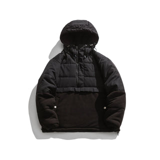 American Fleece Stitching Thickened Hooded Jacket - Phosgene