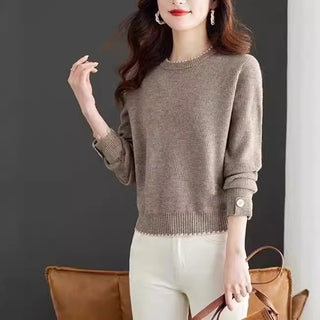 Women's Knitwear Simple Crew Neck Pullover Sweater - Phosgene