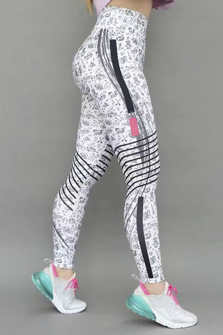 Slim-fit Printed Trousers Yoga Pants - Phosgene