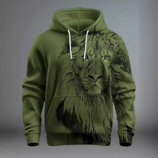 Fashion Brand Lion's Head 3D Hoodie Fashion Men And Women - Phosgene