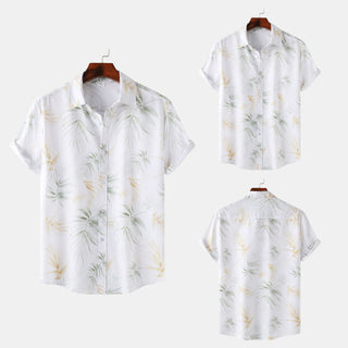 Cross-border Wind Beach Digital Printing Men's Short Sleeve Shirt Phosgene