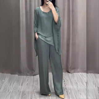 Shoulder Short-sleeved Trousers Casual Suit Phosgene