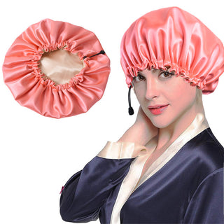 Shower Cap Soft Silk Dual-use Bath Cap Chemotherapy Cap - Phosgene