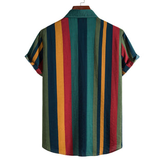 Men's Fashion Casual Striped Short Sleeve Phosgene