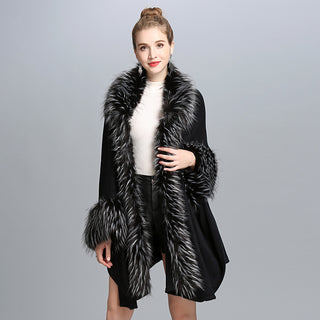 Faux Fur Cape Cape Women's Coat - Phosgene