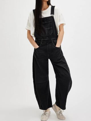 Casual Loose Denim Overalls - Phosgene