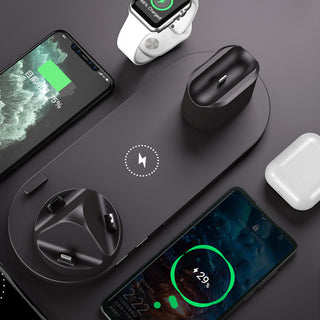 Wireless Charger For IPhone Fast Charger For Phone Fast Charging Pad For Phone Watch 6 In 1 Charging Dock Station - Phosgene