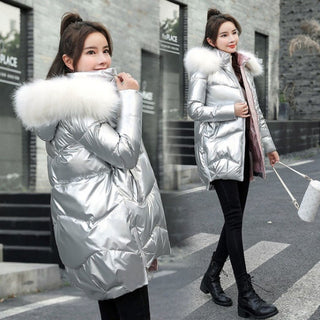 Thick Large Fur Collar Wash Free Winter Coat - Phosgene