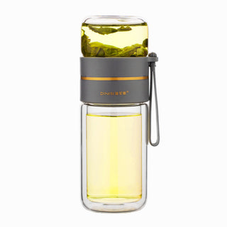 Glass Water Bottle With Tea Infuser Filter Tea Separation Double Wall Glass Bottle Leakproof Water Bottle - Phosgene