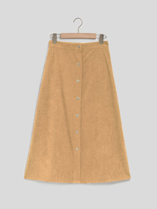 Corduroy Skirt Long Single-breasted High Waist Autumn And Winter Skirt - Phosgene