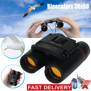 Binoculars 30x60 Zoom Travel Compact Folding Telescope Hunting Day Night Outdoor Small Pocket Binoculars Compact Adults, Mini Kids Binoculars Boys For Bird Watching, Concert Theater Opera - Phosgene