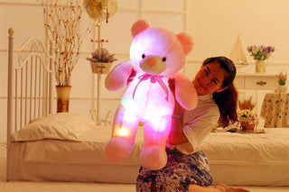 Creative Light Up LED Teddy Bear Stuffed Animals Plush Toy Colorful Glowing Christmas Gift For Kids Pillow - Phosgene