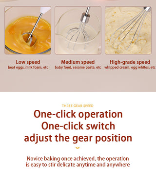 Hand-held Electric Whisk Household Baking Cake Egg White Whisk Small Straight Handle Whisk Wireless Whisk Phosgene