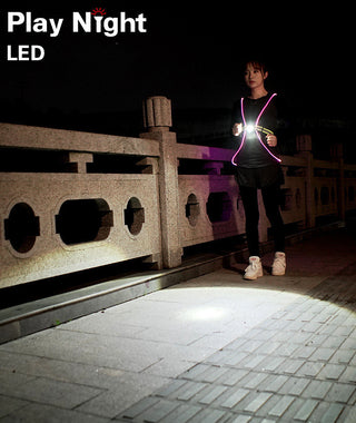 Outdoor Sports Lights USB Charging Detachable Reflective Vest - Phosgene