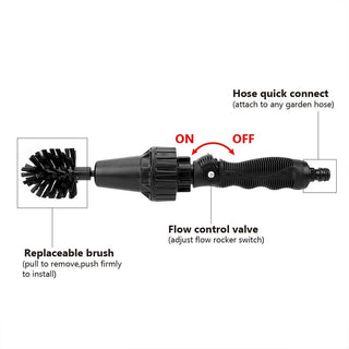 Water-driven Rotary Cleaning Brush Wash Hand-held Water Spray Brush - Phosgene