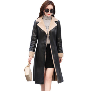 Composite fur coat with lapel - Phosgene