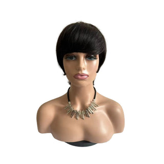 Short Straight Wig Women's Short Hair Head Cover Real Human Hair - Phosgene