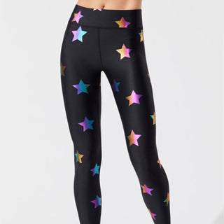 Women's Fashion Sports Colorful Five-pointed Star Print Bottoming Pants - Phosgene