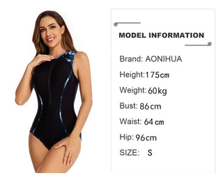 Women's One-piece Sleeveless Vest Surfing Swimsuit - Phosgene