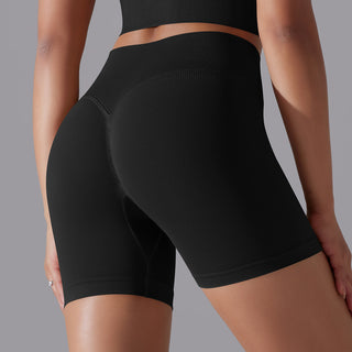 Hip Raise Skinny High Elastic Yoga Shorts - Phosgene