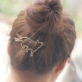 Metal hollow KT cat hairpin alloy frog clip hairpin clip hair accessories - Phosgene