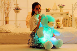 Creative Light Up LED Teddy Bear Stuffed Animals Plush Toy Colorful Glowing Christmas Gift For Kids Pillow - Phosgene