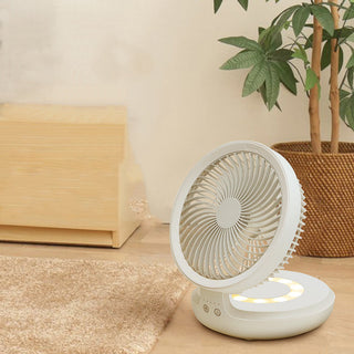 Wireless Suspended Air Circulation Fan USB Rechargeable Folding Electric Fan Night Light Touch Control 4 Wind Speed Phosgene