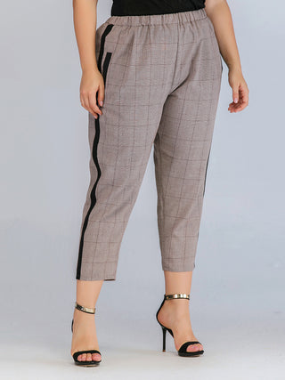 Slim Check Straight Suit Pants - Phosgene