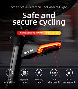 Brake light safety warning laser light bicycle tail light - Phosgene