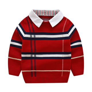 Boys plaid jacquard sweater - Phosgene