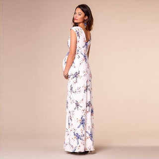 Printed Slim Thin Floral Chiffon Dress - Phosgene