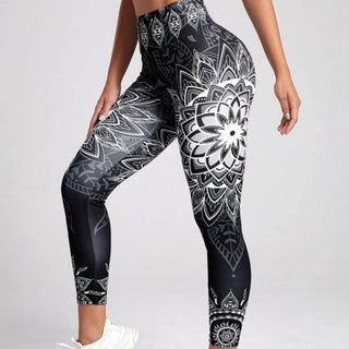 Ink Printing Yoga Trousers Fashion Slim Women's Skinny Pants - Phosgene