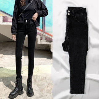 Black Tight Trousers Long Skinny Pants Tide Phosgene