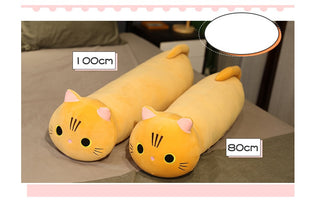 Large Size Cartoon Cat Plush Toys Stuffed Cloth Doll Long Animal Pillow Cushion - Phosgene