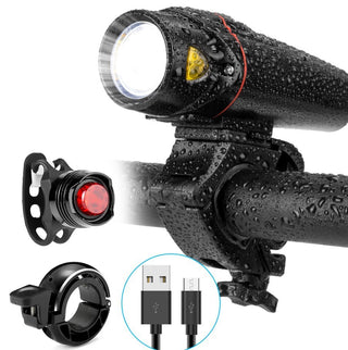 New Bicycle Light USB Rechargeable Headlight Tail Light - Phosgene