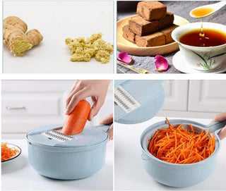 8 In 1 Mandoline Slicer Vegetable Slicer Potato Peeler Carrot Onion Grater With Strainer Vegetable Cutter Kitchen Accessories - Phosgene