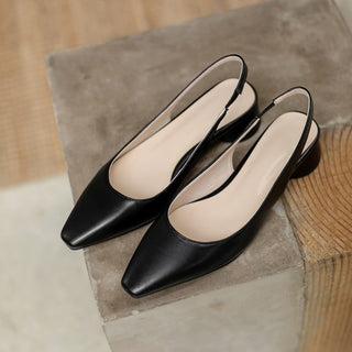 Pointed Toe Slingback Baotou Simple Low Heel Women's Shoes - Phosgene