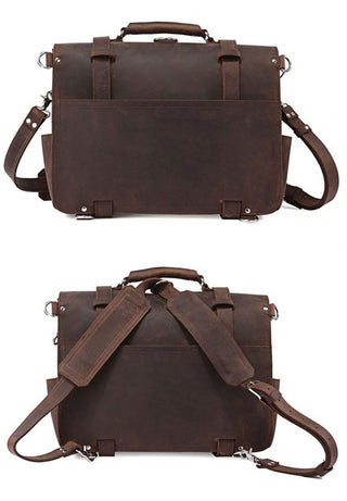 Retro Crazy Horse Leather Men's Traveling Bag - Phosgene