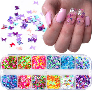 Symphony butterfly sequin nail decoration Phosgene