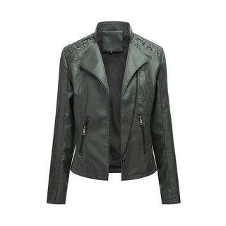 Slim Fit Thin Leather Coat Women's Motorcycle Clothing - Phosgene