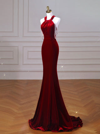 Velvet Fish Tail Cocktail Dress Bridal Engagement - Phosgene