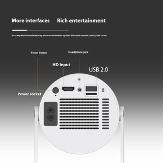 Portable Projector Small Straight Projector For Home Use 180 Degrees Projection Angle Automatic Focus Home Video Projector - Phosgene