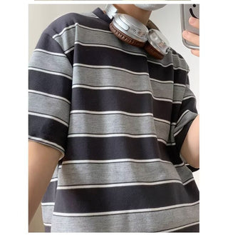 Men's Summer Japanese Vintage Stripe T-shirt Phosgene