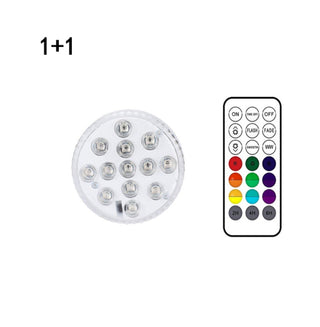 13 Led Submersible Light for Swimming Pool Garden Fountain Bathroom IP68 Waterproof Underwater Lamp with Suction Cup RF Remote - Phosgene